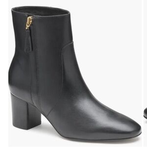 Johnston & Murphy Black Leather Ankle Boots with Tassel Zip 6M Never Worn